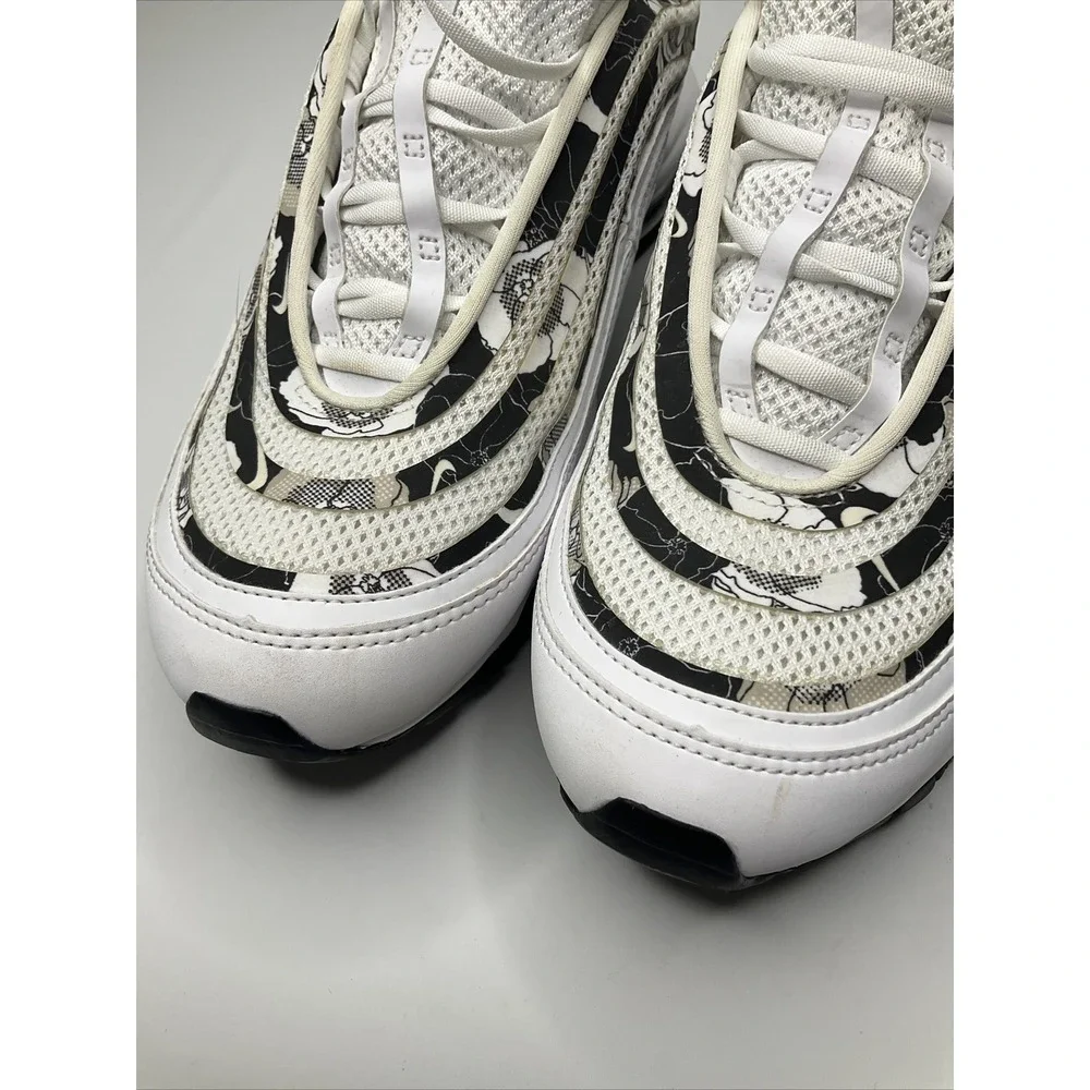 Nike Air Max 97 SE Sneakers Women Sz 9.5 Shoes White Floral BV0129-100 Running
